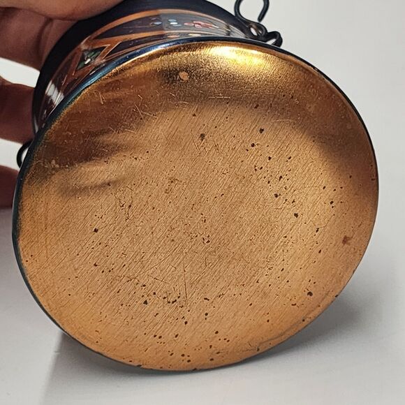 Vintage Handpainted Decorative Copper Bucket Pale Cauldron Rustic Primitive - Picture 4 of 6